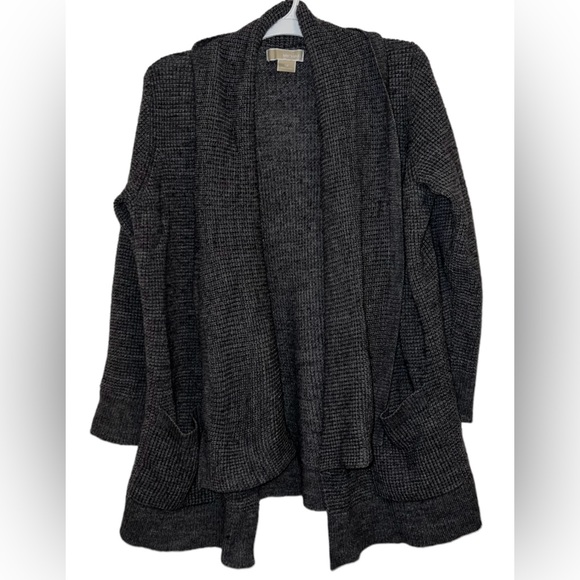 Michael Michael Kors Blue gray open cardigan Sweater pockets 1X Acrylic Pockets - Picture 1 of 5